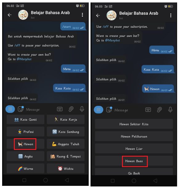 Cara Belajar Bahasa Arab Menggunakan Bot Telegram