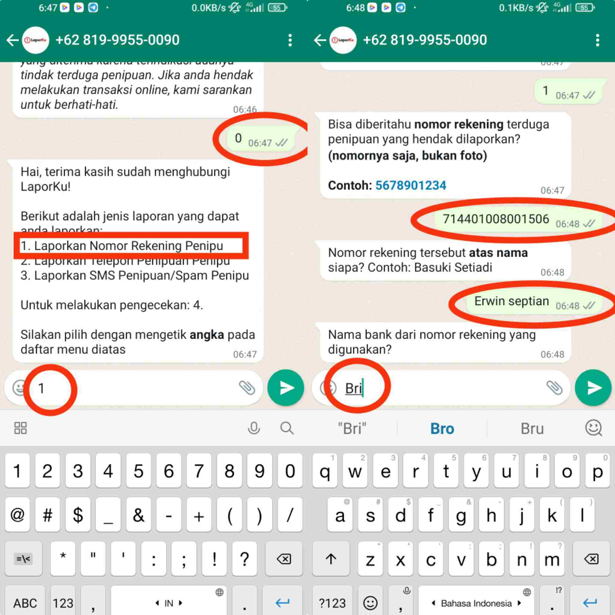 Cara Melapor Penipuan Langsung Dengan WhatsApp 5