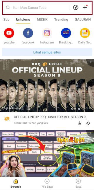 Buka aplikasi Snaptube dan tempelkan URL video tiktok
