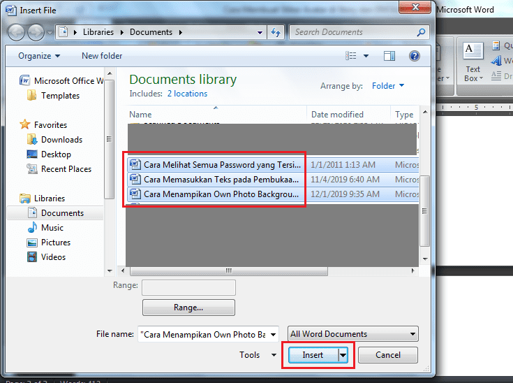 Cara Mudah Menggabungkan Beberapa Dokumen Word Jadi Satu 3
