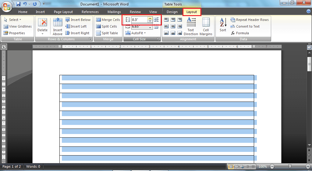Cara Mudah Membuat Kertas Folio Bergaris di Ms.Word 3