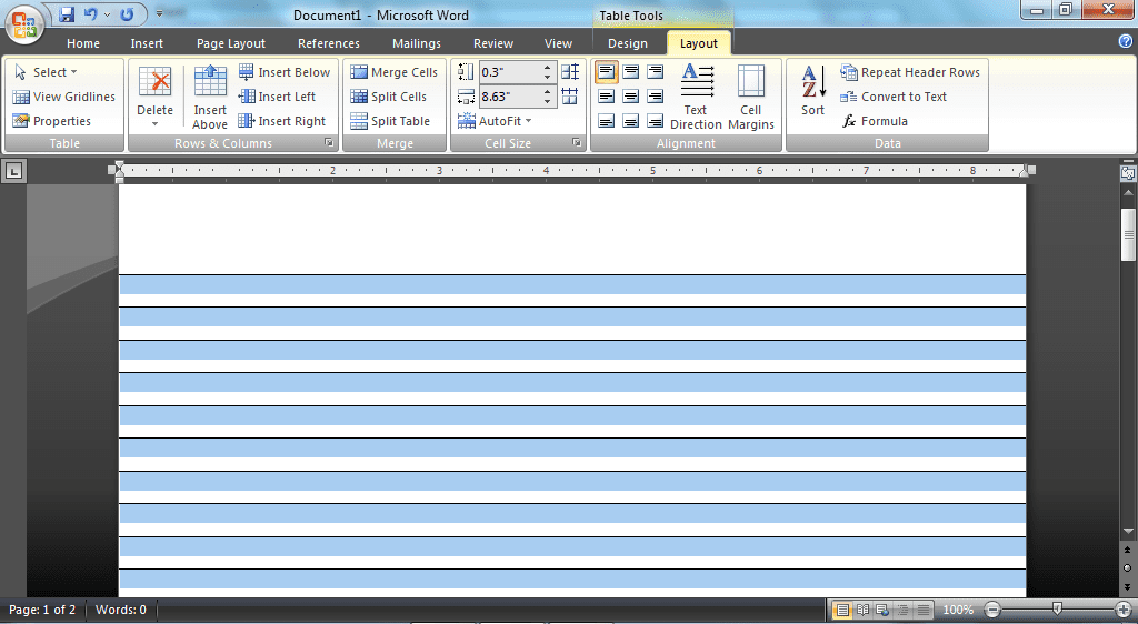 Cara Mudah Membuat Kertas Folio Bergaris di Ms.Word 4