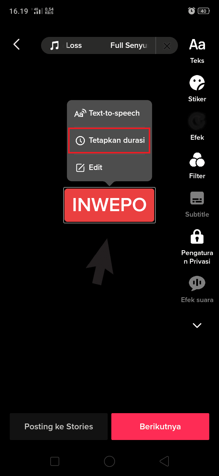 Cara Mengatur Durasi Teks di Video TikTok 3