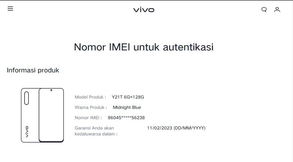 Cara mengetahui masa garansi vivo