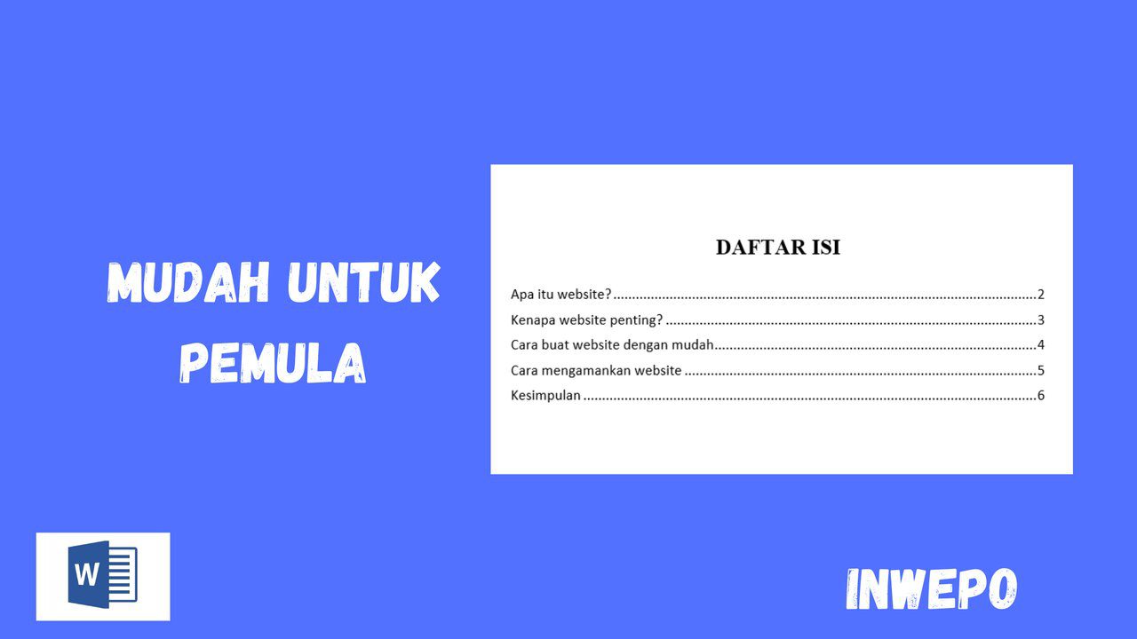 Cara Membuat Tabel Konten Di Microsoft Word - Inwepo